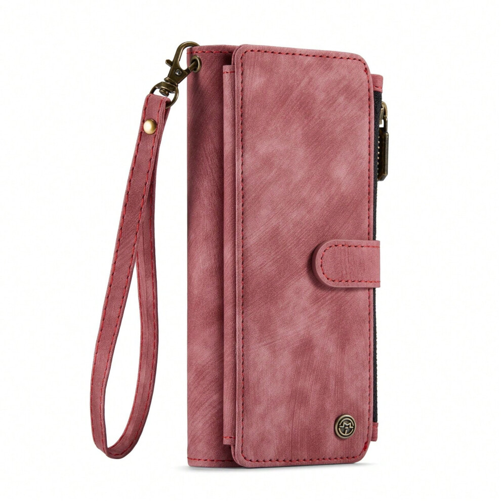 (pink, Pixel Fold) Suitable for Google Pixel Fold retro folding flip leather case Pixel Fold zipper multi-card full cover anti-fall