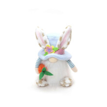 Easter Bunny Gnome Plush Scandinavian Tomte Elf Decorations Rabbit with Carrot Ornaments Swedish Tomte Dwarf Figurines Table Decor