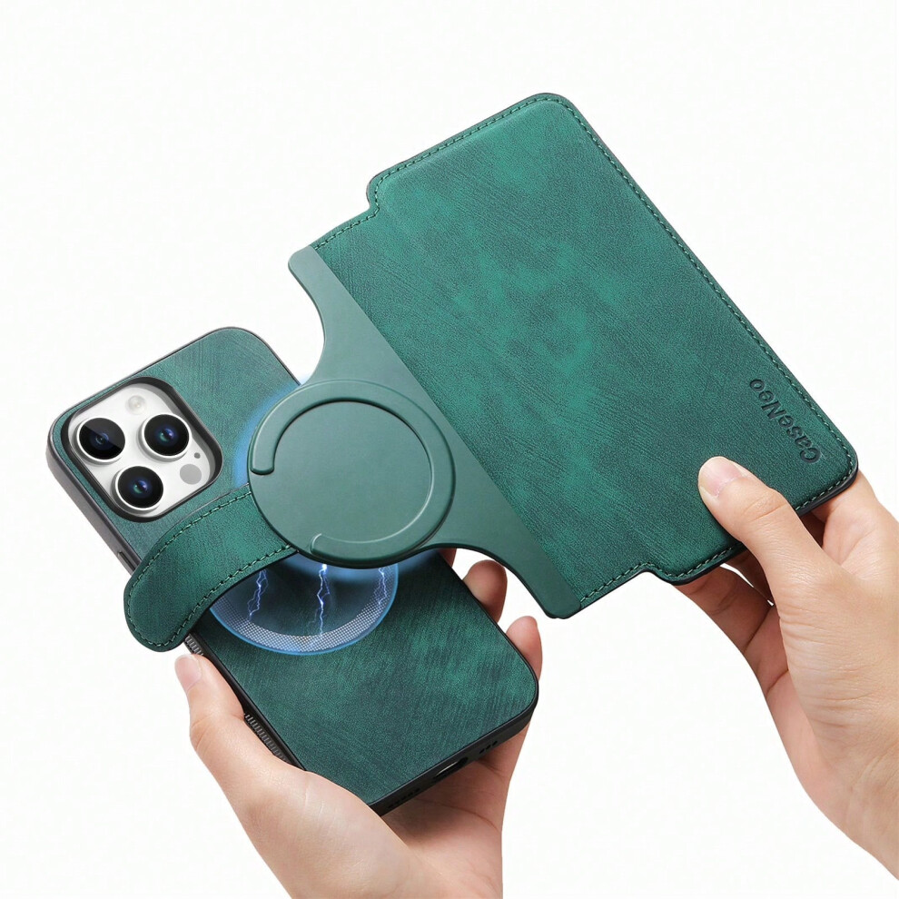 (green, iPhone 11 Pro Max) Suitable for Apple iPhone 16 magnetic detachable two-in-one protective case with card slot and quick release case