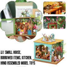 Borrowed Kitchen (A)$Mini World DIY Cabin Borrowed Kitchen Hand-assembled Model Toy Small House Creative Birthday Gift for Women