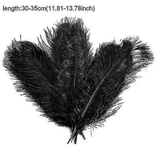 (30pcs,Black)1~50pack 30-35cm Large Ostrich Feathers Plume Craft Wedding Party Decorations 2