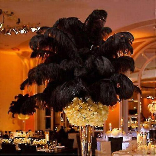 (30pcs,Black)1~50pack 30-35cm Large Ostrich Feathers Plume Craft Wedding Party Decorations 1