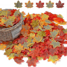 500 Pcs Fall Artificial Maple Leaves Fake Autumn Leaf for Home Bedroom Kitchen Restaurant Centerpieces Diy Festival Christmas Party Thanksgiving Table