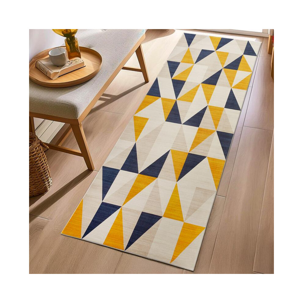 (Brio, (60W x 220L) cm Standard Runner) Fashionable printed long rug - durable, soft, non-slip for hallways, entryways and home decor - stylish and mo-image-OPC-PJ7CF95-NEW