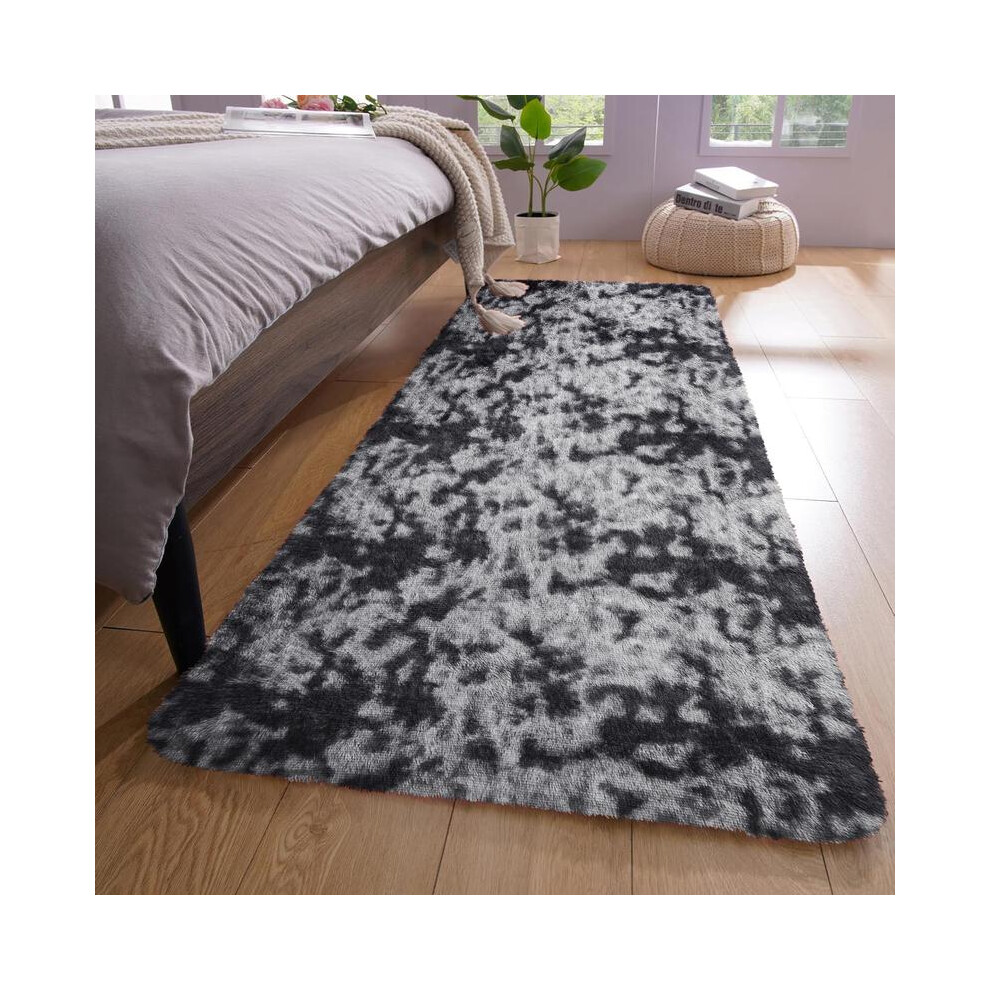 (Tie Dye Grey, (60W x 220L) cm Standard Runner) Fashionable printed long rug - durable, soft, non-slip for hallways, entryways and home decor - stylis-image-OPC-PJ7CFD5-NEW