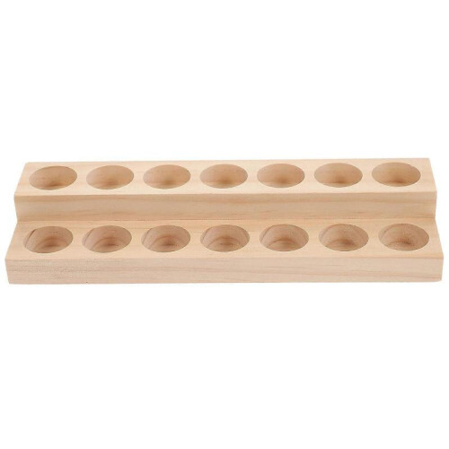 Essential Oil Display Stand Pine Material Desktop Organization Rectangular Shape 1Pack 2