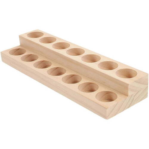 Essential Oil Display Stand Pine Material Desktop Organization Rectangular Shape 1Pack 1