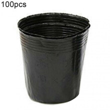 (12x10cm, Black) 100pcs Black Flower Pot Large Head Easy-cleaning Exquisite Flower Planting Container For Garden Q