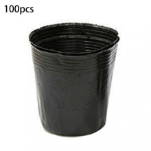 (6.5x6.5cm, Black) 100pcs Black Flower Pot Large Head Easy-cleaning Exquisite Flower Planting Container For Garden Q