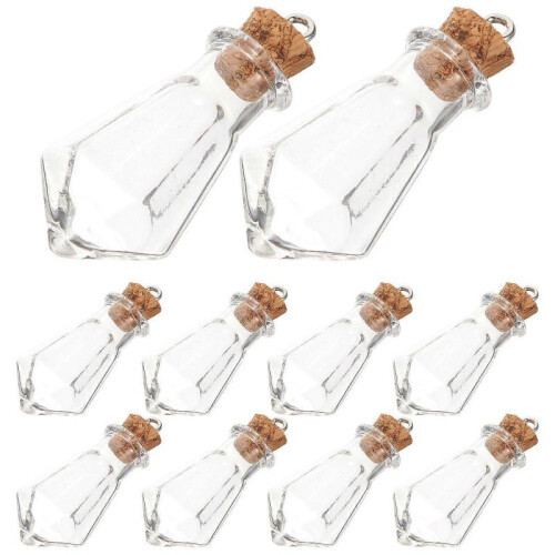 Glass Material Bottles present Giving Tiny Vials Conical Shape 10Set 1