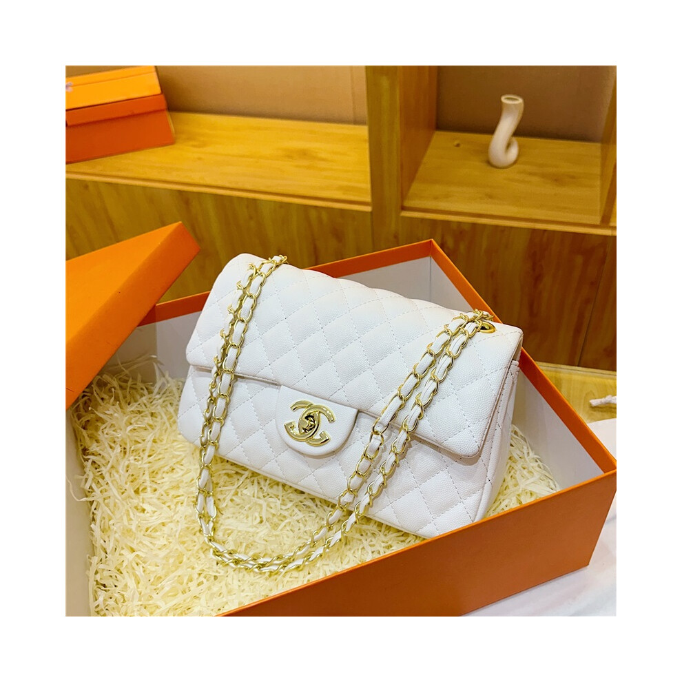 (White) Fashionable crossbody square bag on shoulder bag