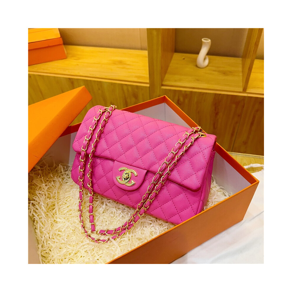 (Rose pink) Fashionable crossbody square bag on shoulder bag