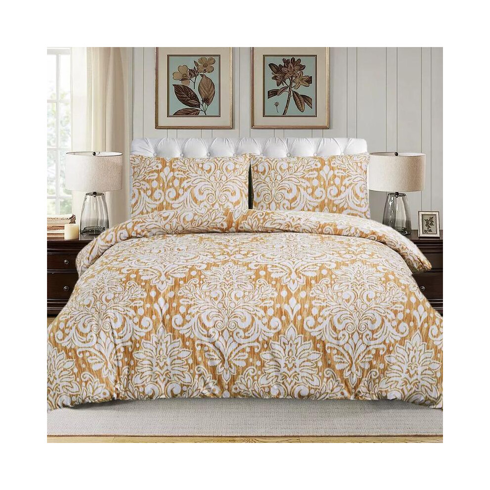 (Royal Damask Grey Duvet Quilt, King) 100% Rich Cotton Duvet Quilt Cover Bedding Set Double King & Super King Size luxury  bedding duvet  cover duvet duvetcoverset bed  cover quilt  cover