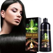 (Black) Herbal Ingredients Hair Dye Shampoo 500ml in Minutes Hair Color Shampoo Hair Instant Coloring Gift for Women Men  dark brown