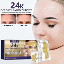 (2 box 10 Set) 24K Gold Forehead Patches Collagen Forehead Lines Mask Forehead Pads T-Zone Patches Smooth Forehead Strips Moisturizing