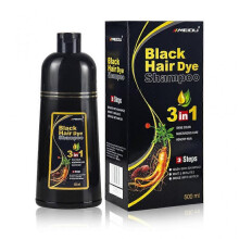 (Black) Hair Dye Shampoo Hair Color Shampoo Colors Hair in Minutes Long Lasting 500ml