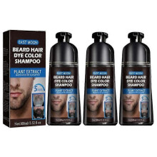 (3PCS)1-3x Beard Dye Shampoo For Men, Men Mustache & Beard Dye For Gray Hair To Black, Natural Beard Dye Shampoo For Men Black In 5 Minutes