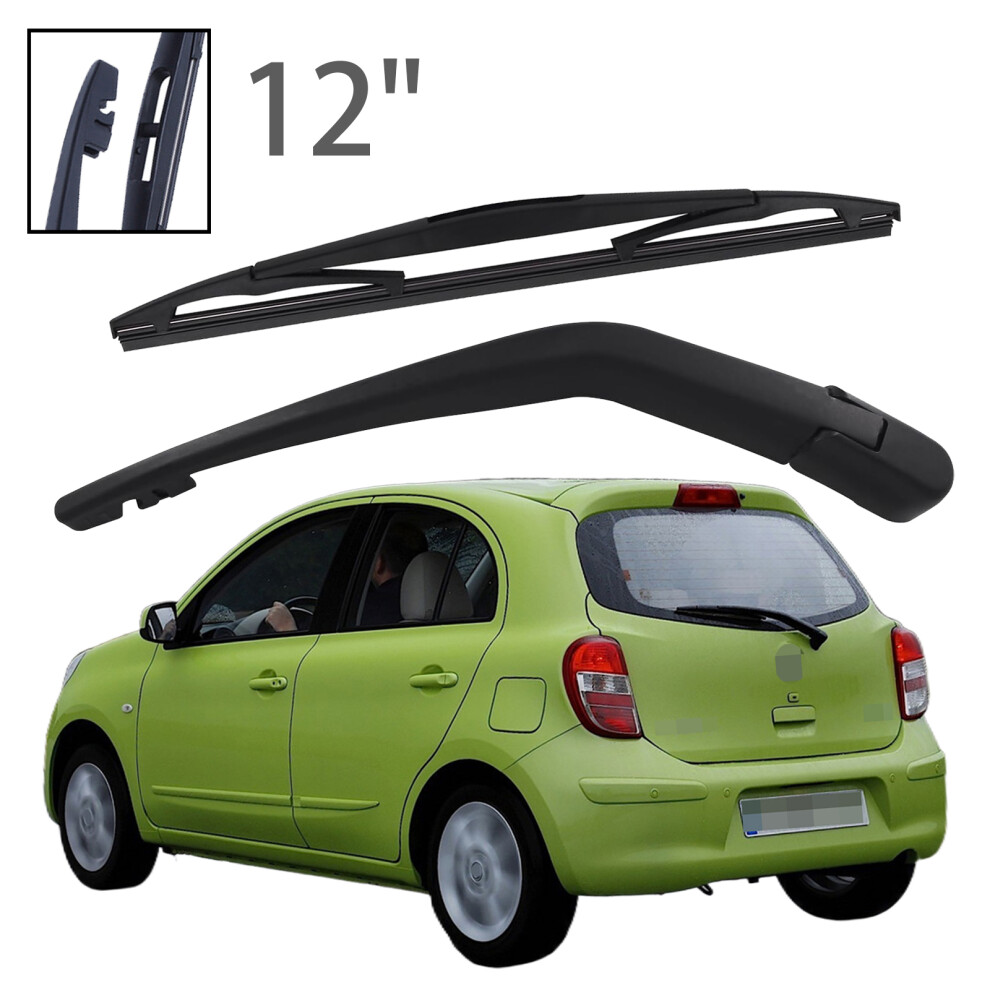12" Rear Windshield Windscreen Washer Wiper Arm Blade Set For Nissan Micra March Hatchback K13 2010-2017 Car Accessories 6935158904990