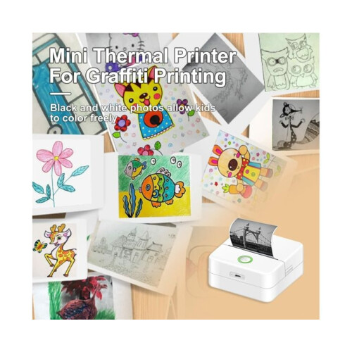 Mini Inkless Sticker Printer, Portable Bluetooth Pocket Printer, Sticker Maker for Notes, Photo 2