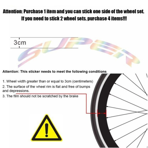 2PCS Bicycle Rim Sticker, Super Highway Wheel Rim Sticker Ring, White 1