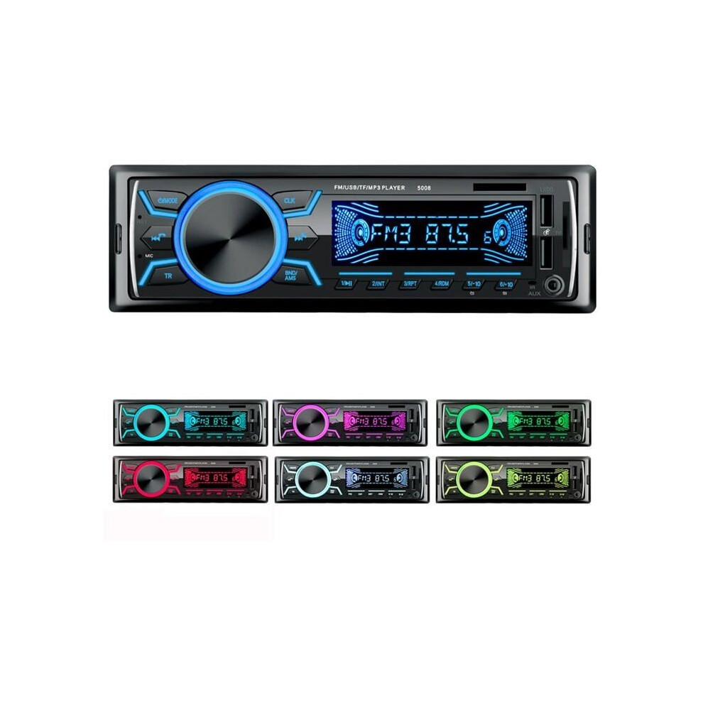 Car Radio Bluetooth Car Radio, 1Din Car Radio, 4*60W Auto Radio 7Colors Fm Stereo Radio Usb/Sd/Aux/Eq/Mp3 Player 9400448092413