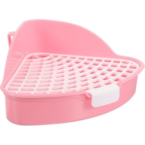 Litter Box - Pets - Rabbit - Reusable Plastic - Pink - Hygienic