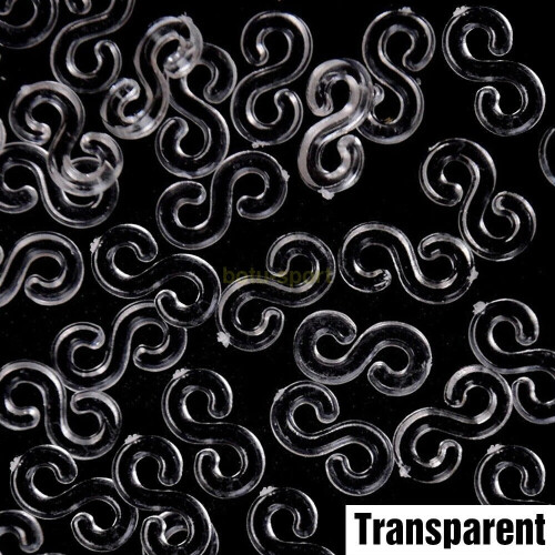 (300PCS Transparent) S Clips Rubber Band Clips Loom Clips for Loom Bracelets