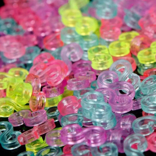(100PCS Random Color) S Clips Rubber Band Clips Loom Clips for Loom Bracelets 1