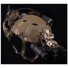 Tactical Helmet Set, SF Fast Helmet with Safety Goggles and Visor Set with Tactical Headset and Telescopic Model for Paintball Wargame Military Set