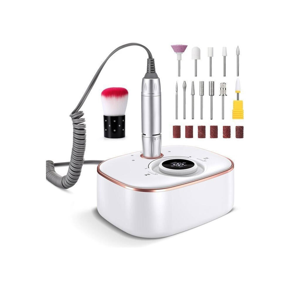 Professional Nail Drill 35000 Rpm: 13 in 1 Electric Nail Drill with 4000 Mah Battery