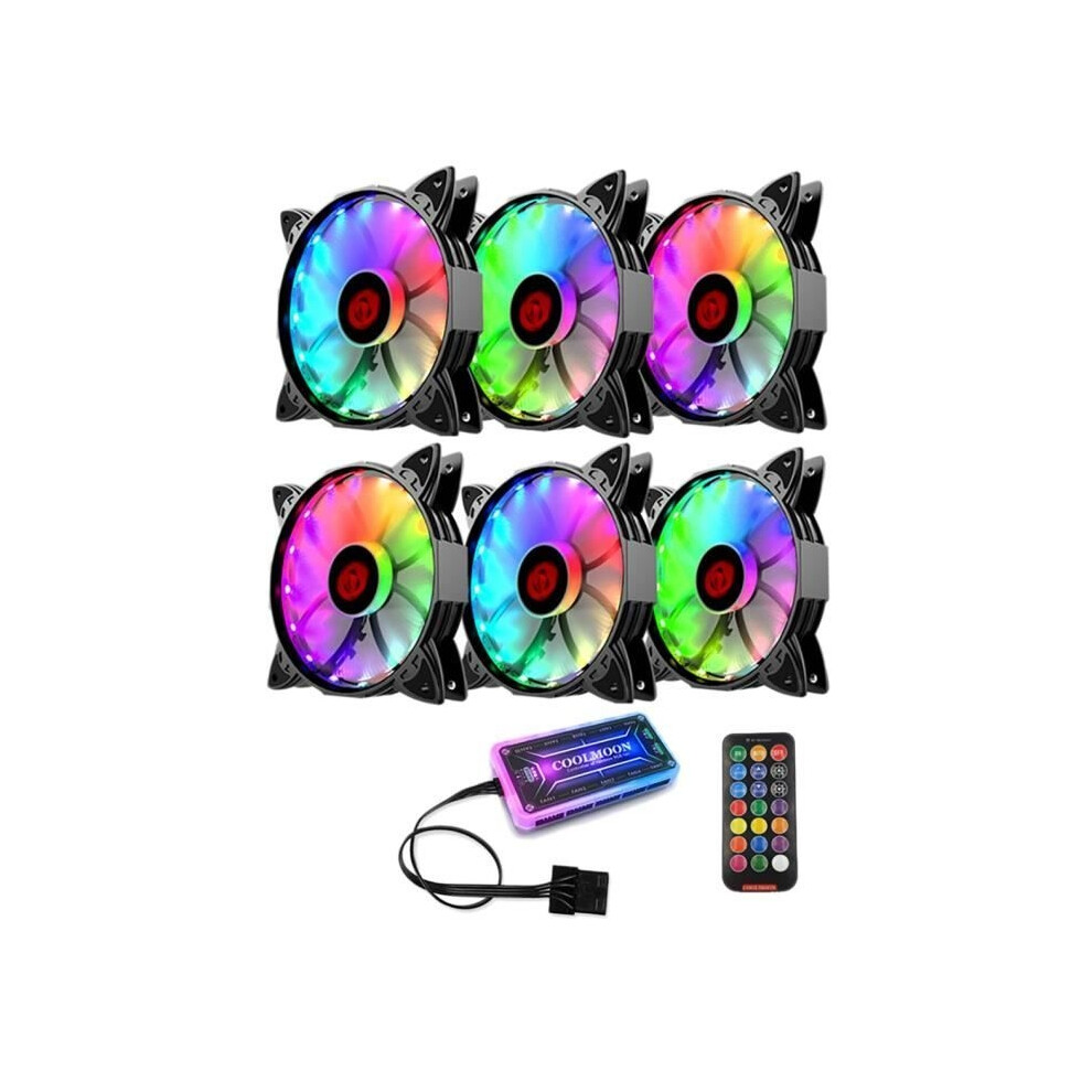 Coolmoon 3 Pack 120Mm Case Fan Cooler Pc Cooling Fans 6Pin Rgb Mute Radiator Computer 9400448108565