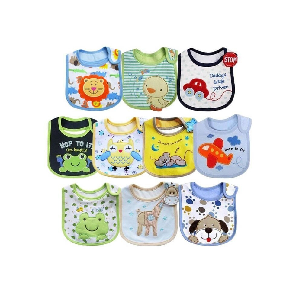 Aihontai Pack Of 10 Waterproof Baby Bibs 0 To 36 Months