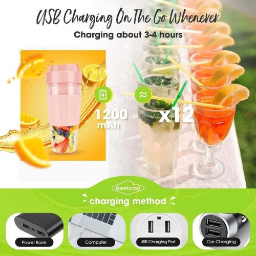 Portable Blender - ZGEER - Mini USB Rechargeable Blender - 1200 mAh - Compact - Multifunctional 1