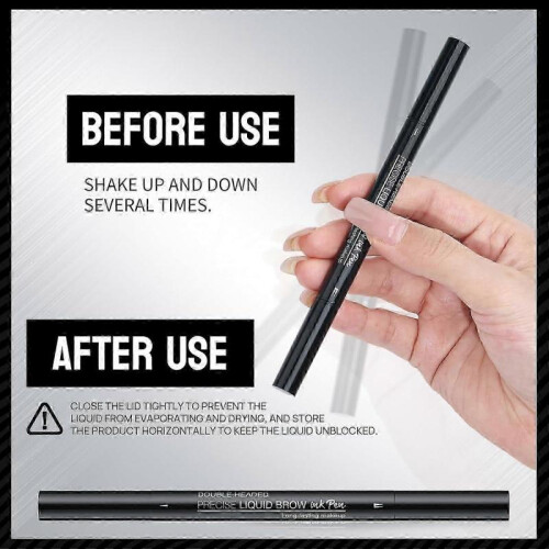 (Brown)Natural Brow Eyebrow Pen, New 2-In-1 Dual-Ended Microblading Eyebrow Pencil, with Micro-Fork-Tip and Precise Brush-Tip 2