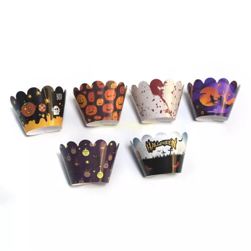 Halloween Decoration Cupcake Wrapper Cup Muffins Cake Toppers Hot 2