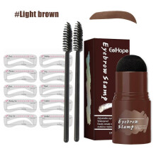 Eyebrow Print Suit Eyebrow Quick Makeup Naturally Waterproof Repair Shadow Lazy Hairline Powder Repair - 1Pcs Eyebrow Print +2Pcs Eyebrow Brush +10Pcs