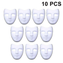 (Style 3) 10 Pieces Halloween Mask Masks Made Of Plastic For Handicrafts And Painting Tw