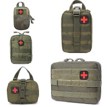 (STYLE-004GREEN) Hunting Survival First Aid Kit Bag Military Edc Pack Molle Tactical Waist Bag Outdoor Sos Pouch Army Medical Pack Belt Backpack Tw