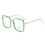 (Green) Big Frame Square Glasses 1