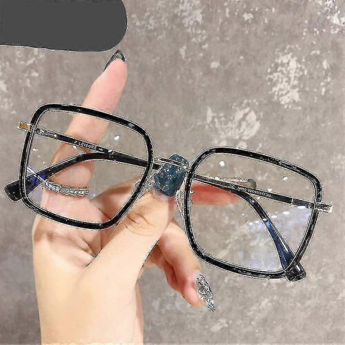 (Green) Big Frame Square Glasses 1