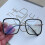 (Green) Big Frame Square Glasses 5