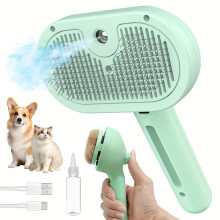 USB -wiederaufladbare multifunktionale Haustierdampfbürste - Edelstahlborsten für Hunde und Katzen, sanfte Massage -Pflegewerkzeug