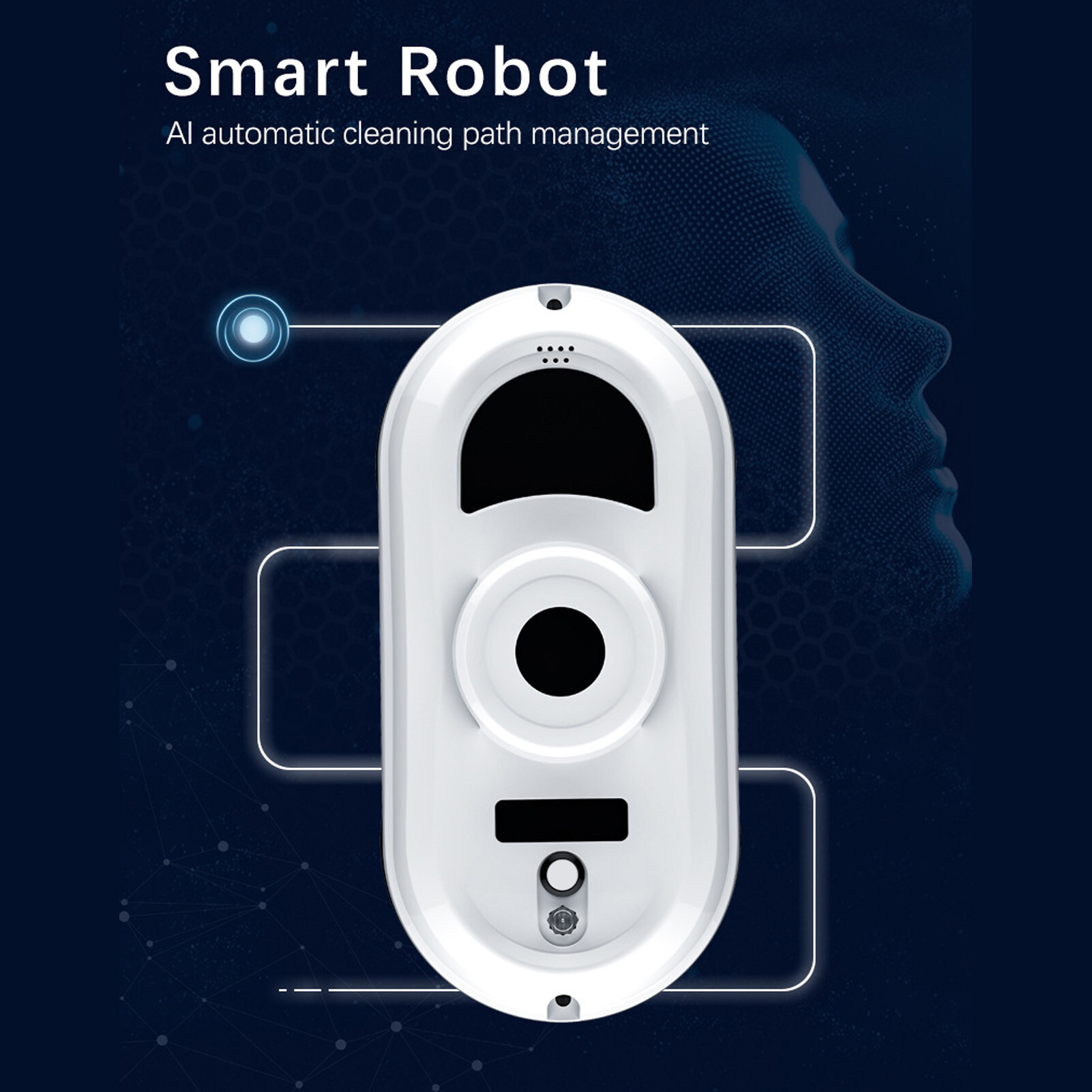Produktbild von Topchances Roboter-Fensterreiniger – Smart Glasreinigung Robotertechnologie App & Remote Powered Washer Für Tisch Hohe Fenster Decke Magnetisch Automatisch Für Den Innen- Und Außenbereich – Weiß