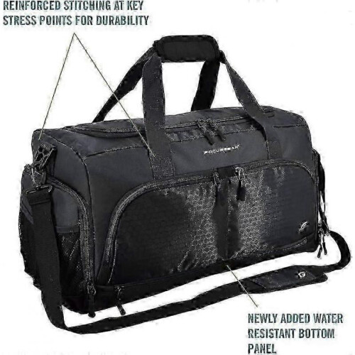 (Black)Ultimate Gym Bag 2.0: The Durable Crowdsource Designed Duffel Bag with 10 Optimal Compartments Including Water Resistant Pouch-Good 1