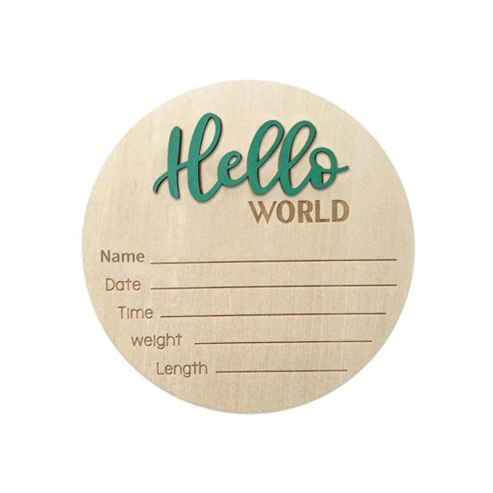 Wooden Baby Birth Announcement Sign Hello World Newborn Welcome Sign Name Date