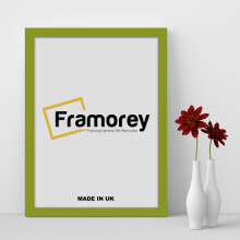 (20x12 Inch) Lime Green Picture Frame / Wall Art Frames / Flat Wooden Effect Poster Frame / Photo Print Frame