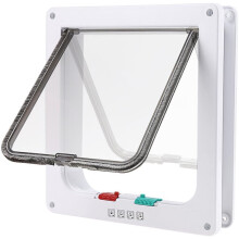 4-Way Lockable Magnetic Large Cat Mate Flap Pet Door Staywell Dog Tunnel Guard