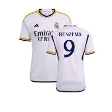 (XXL) 2023-2024 Real Madrid Home Shirt (Benzema 9)