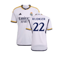(XXL) 2023-2024 Real Madrid Home Shirt (Rudiger 22)