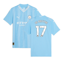 (XL) 2023-2024 Man City Home Shirt (Ladies) (DE BRUYNE 17)